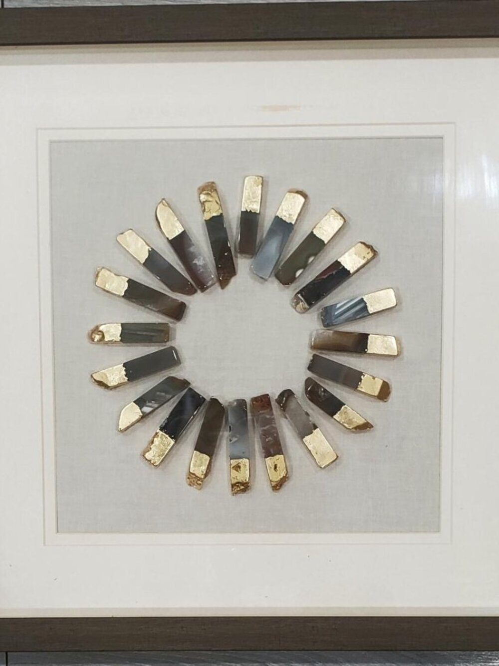 Framed Agate w/ Gold Accents Shadow Box Wall Art 20"x20"